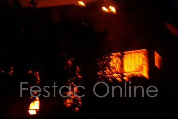 house catches fire at 3rd avenue festac